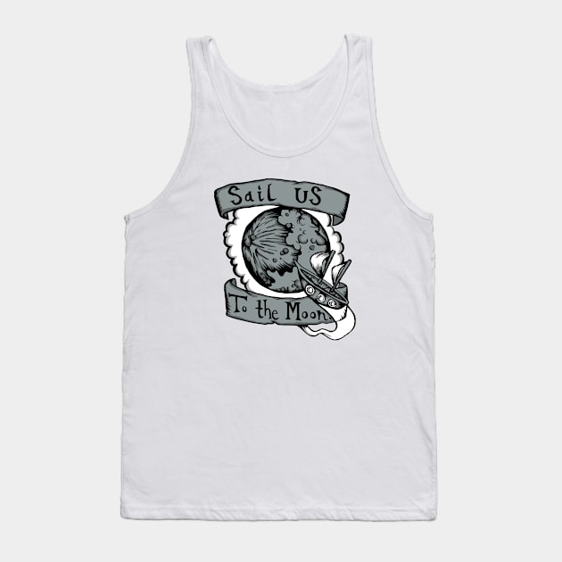 Sail Us to the Moon - Radiohead Illustrated Lyrics Tank Top by bangart